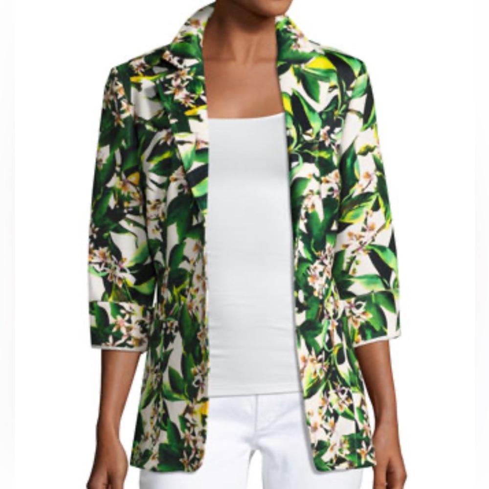 Berek Palm Springs Two-Button Blazer Jacket, Floral Multi Size 1X
